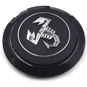 4 stuks Auto Wieldoppen voor Fiat 500 Abarth 133 mm, Met Autologo, Bandennaafafdekking, Wielstickers, Modificatie-embleem, Styling Accessoires,Black