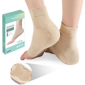 Welnove Achilles peesontsteking hielbeschermer sokken achillespees ondersteuning compressiesokken - gel gevoerde mouw voor kussen en bescherming van bursitis, peesontsteking, tederheid, droog
