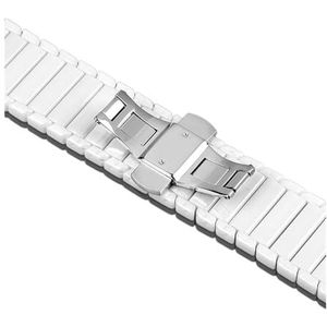 LUGEMA 22 mm horlogeband compatibel met Galaxy Watch 3 45 mm Gear S3 Frontier Correa keramische armband Huawei Watch GT 2 2e pro 46 mm bandjes (Color : White 1, Size : 22mm watch band)