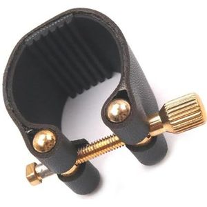 Zwarte Saxofoonmondstukclip Compacte PU Lederen Mondstukligatuur Voor Altsaxofoon Saxofoons Vervanging Accessoires (Color : B)