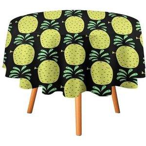 Leuke Ananas Ronde Tafelkleed Waterdicht Tafelkleed Polyester Tafelhoes voor Dining Outdoor Party Picknick 60x60 inch