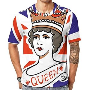 Queen of The UK Heren Crew T-shirts Korte Mouw Tee Casual Atletische Zomer Tops