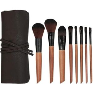 Multifunctionele Make-upborstel Make-up Kwastenset 8 Stuks Houten Handvat For Concealer Poeder Gezicht Oog Make-up Kwast Oogmake-up Kwasten voor Dames