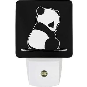 Triest Panda Warm Wit Nachtlampje Plug In Muur Schemering naar Dawn Sensor Lichten Binnenshuis Trappen Hal