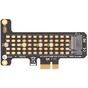 M.2 NVMe SSD (M Key) Naar PCIe X1-adapterkaart, Ondersteunt M2 NVMe SSD 2280, 2260, 2242, 2230, Compatibel voor XP, voor 7, voor 8, voor 9, voor 10 en Later en voor OS X