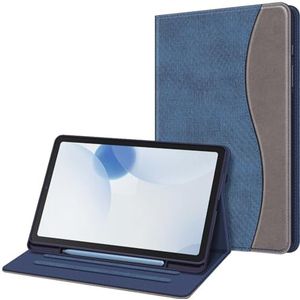 Fintie Hoes voor Samsung Galaxy Tab S6 Lite 10.4 2024/2022/2020, Soft TPU achterkant behuizing beschermhoes met S Pen houder en documentsleuven, denim indigoblauw