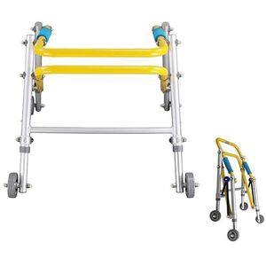 Wandelen frames, vouwen kinderen rollator vier wielen staande training wandelaar handicap fractuur revalidatie oefening trolley(42-52cm)