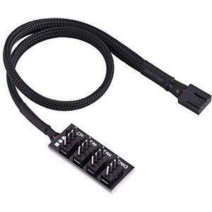 ASHATA 4 poorten Fan HUB, 4-pins computer CPU/behuizing Fan Power Multi Splitter Connector Kabel Adapter