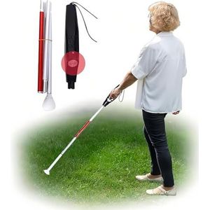 SAYEYBU Folding Blind Cane Walking Stick, Electronic Voice Blind Cane with Red Reflective, Intelligent Obstacle Avoidance Walking Cane, Mobility Cane for Blind People,A
