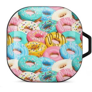Geglazuurde Donuts Oordopjes Hoesje Compatibel met Samsung Hard Shell Beschermhoes Zwart-Stijl