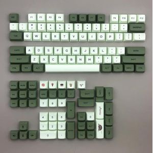 QPSJXN 125 PBT Keycap XDA Dye-Sub profiel, Engels en Japans, aangepaste keycaps MX Switch Mechanische Keyboards (Matcha US)