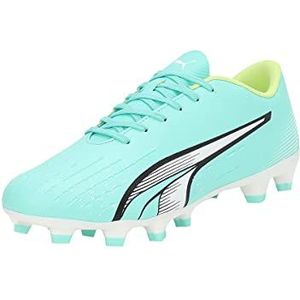 PUMA Ultra Play Fg/Ag voetbalschoen voor heren, Elektrische Pepermunt PUMA Wit Snel Geel, 43 EU