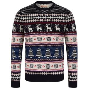 Tokyo Laundry Merry Christmas gebreide kersttrui in Scandinavische Fair Isle-stijl voor heren, XL