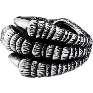 Noordse heren Dragon's Claw ringen, vintage handgemaakte gepolijste vintage punk gotische stijl zegelring sieraden (Size : 9)