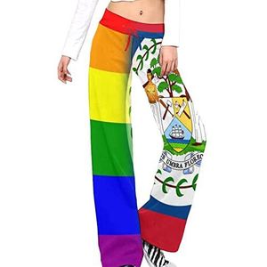 LGBT Pride Belize Vlag Yoga Broek Voor Vrouwen Casual Broek Lounge Broek Trainingspak met Trekkoord XL