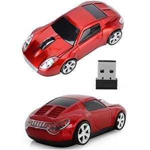 Auto Draadloze Muis - Originele Auto Model 1200DPI 3D USB Optische Muis voor Laptop Draadloze Muis (Kleur: Rood)