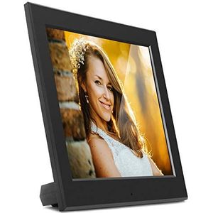 Aluratek 8 inch slanke digitale fotolijst met automatische diavoorstelling, USB/SD/SDHC ondersteund, ingebouwde klok & kalender, eenvoudige installatie