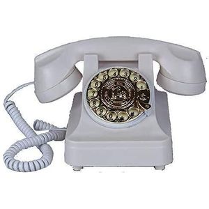 Telefoon Thuis Telefoon Vaste telefoon Vaste Retro Telefoon Antieke telefoon Gastenkamer Thuistelefoon Draaiknop Handsfree opnieuw kiezen (wit)