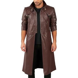 Fashion_First Mens DMC Dant-e Cosplay Kostuum Maroon lederen jas jas