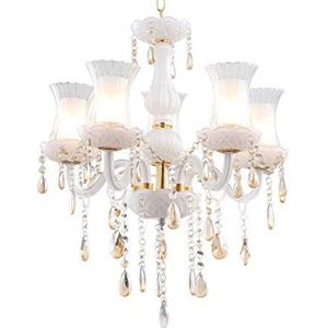 Klassiek - moderne glazen kristallen kroonluchter plafondlamp hanglamp kroonluchter glas 50cm 5x LED G9 wit / goud / champagne