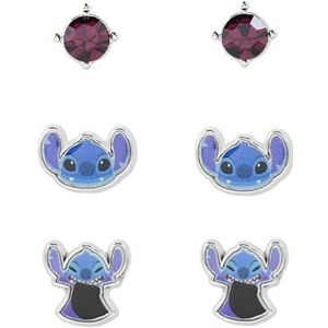 Disney Lilo & Stitch Blauw Kostuum 3-delig Oorbel Set SH00630RL.PH, Eén maat, IMITATIE RHODIUM PLT, Geen edelsteen