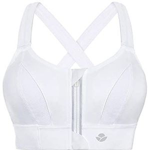 YIANNA - Hoge Impact Sport BH - Wit - Plus Size - Gewatteerde Verstelbare Riem