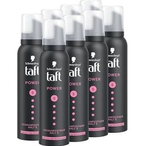 Schwarzkopf Taft schuimvaste Power Cashmere (8 x 150 ml), houdgraad 5, haarschuim voor droog en beschadigd haar, haarmousse met kasjmierachtige soepelheid, veganistische formule
