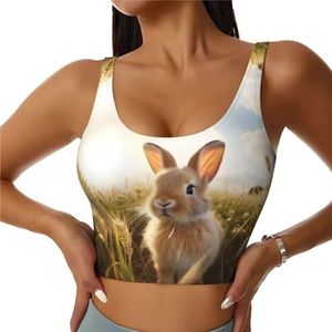 SABFWF Cavia's Print Yoga BH's, High Impact Support, Longline Design, voor Fitness, Hardlopen en Meer, Zwart, S