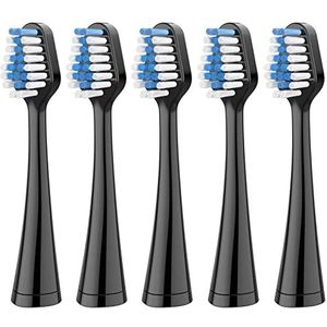 Vervangende opzetborstels compatibel met Waterpik Complete Care 5.0/9.0 (WP-861/CC-01), STRB-5WB/Aquasonic Duo en Home Dental Center elektrische tandenborstel, 5 stuks, zwart