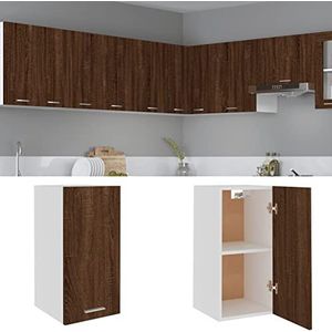 Rantry Hangkast van bruin eiken, 29,5 x 31 x 60 cm, van meerlaags hout, ruimtebesparend, outdoor-meubels voor balkon, woonkamer, kantoor, slaapkamer, badkamer