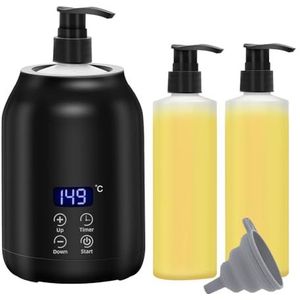 Massageolieverwarmer, Elektrische Digitale Massageolieverwarmer met Twee Olieflessen, Draagbare Lotionverwarmde Dispenser EU-Stekker