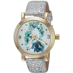 DISNEY Women's Princess Ariel Analog-Quartz Watch with Leather-Synthetic Strap, Silver, 17 (Model: WDS000177)
