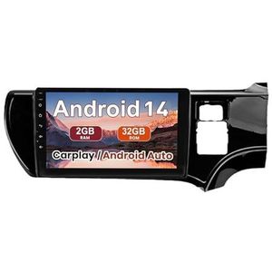 Android 15 Autoradio 9 inch touchscreen voor Toyota Aqua 2011-2017 Autoradio Navigatie met Carplay met GPS navigatie Bluetooth FM USB Steering Wheel Control(X7 6G+128G)