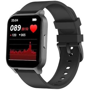 Smart Watch Heren Dames Fitness Tracker 24 Sport Bloedzuurstof Hartslag Slaap Waterdicht horloge (Color : Black)