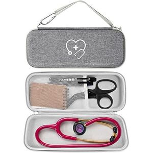 ProCase Stethoscooptas voor 3M Littmann/Omron/ADC/Dixie EMS stethoscoop, stootvaste beschermhoes, Eva reistas, opbergtas, draagtas, case, etui draagtas met accessoirehouder, grijs