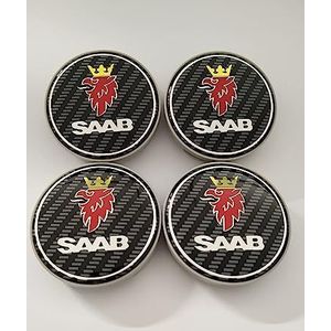 4 Stks Auto Naafdoppen, Voor Saab 93 9-3 9-5 Vector Linear Aero, 63mm, Stofdichte Velgen Badge Wielnaafdoppen, Waterdichte Wieldoppen, Exterieur Decoratie Accessoires