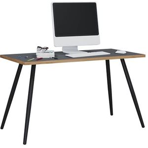 VCM Schreibtisch Computertisch Bürotisch Skandanivischer Retro Look Salia 110x80 cm Schwarz/Anthrazit