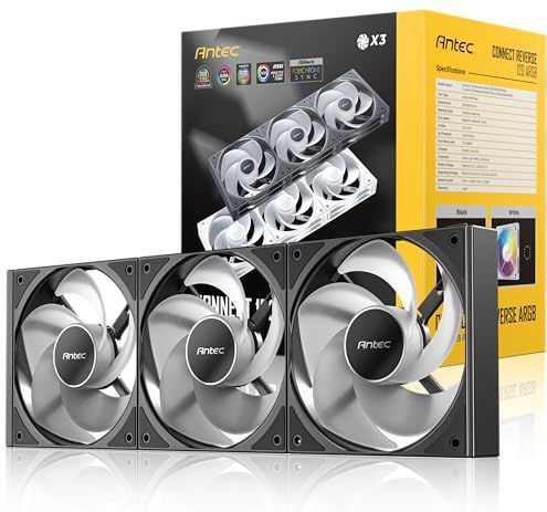 Antec - Connect 120 Reverse ARGB PWM - Ventilator - Zwart - Set van 3 - 120 mm