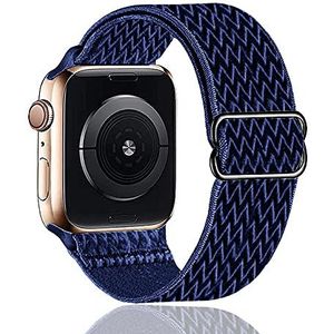 Elastische bandjes compatibel met Apple Watch gevlochten elastisch verstelbaar geweven nylon vrouwen mannen vervanging elastische ademende armbanden voor iWatch serie (42/44mm).