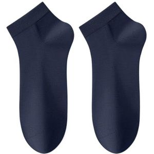 Heren lente en zomer mid-tube sokken, sport antibacterieel en antislip effen kleur katoenen sokken (4 paar)(Color:Blue)