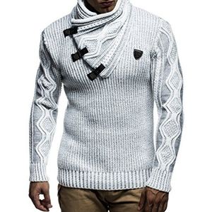 Leif Nelson Gebreide trui voor heren LN-5195, Grijs, S