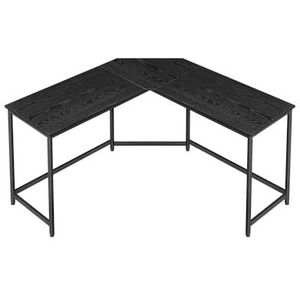VASAGLE L-vormige bureau-gamingtafel 149 x 149 x 76 cm hoekbureau voor studeerkamer thuiskantoor ruimtebesparend eenvoudige montage ebbenhout zwart inktzwart LWD073B56