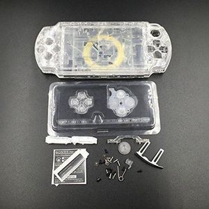 Volledige Behuizing Case Cover Shell Met Knopen Schroeven Schroevendraaiers Voor Sony PSP 2000 2001 2002 2003 2004 Achterzijde Helder