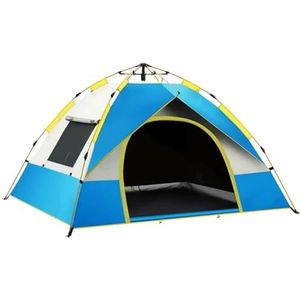 Four Seasons Family Outdoor Camping Tent, pop-up tent waterdicht, zonnescherm, UV-bestendig, geschikt voor 3 of 4 personen kamperen, picknick, vissen (kleur: C, maat: 210 x 200 x 135 cm)
