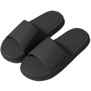 Sandalen, Damesbadslippers - Thuissandalen for binnen- en buitengebruik in de zomer Dames pantoffels(Black,41 EU)