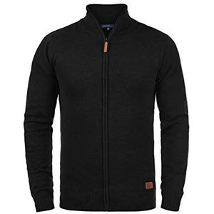 Blend BHNorman Gebreid vest voor heren, fijn gebreid, met opstaande kraag en ritssluiting, zwart (70155), XXL