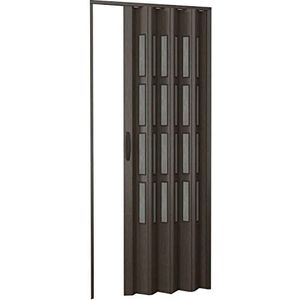 Vouwdeur voor binnen in set met pvc-beglazing walnoot 82 x 210 cm model Sonia