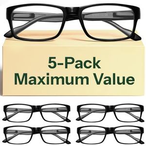 Gaoye 5 Pack Reading Glasses Men, Blue Light Blocking Readers, Mens Prescription glasses, 1.75