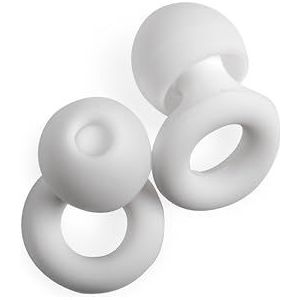 ZenPods geluidsreductie-oordopjes - voor slaap, geluidsgevoeligheid, concerten, werk, reizen, hypoallergeen, herbruikbaar, siliconen, draagtas, 4 maten XS/S/M/L, 20-28dB - wit