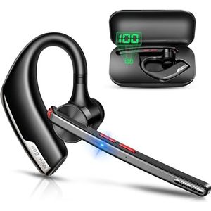 New bee Handsfree V5.2 Headset Bluetooth Headset Draadloze Zakelijke Hoofdtelefoon met Microfoon met Dubbele Noise Cancelling Enc Ultralichte Hoofdtelefoon voor iOS en Android